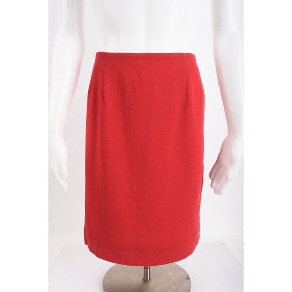 Jennifer Jane Womens Red Skirt Suit Set Blazer Jacket US 8 - Picture 8 of 14